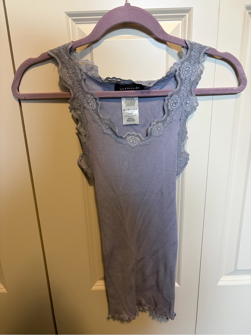 Rosemunde Dark Lavender Lace-Trim Ribbed Camisole